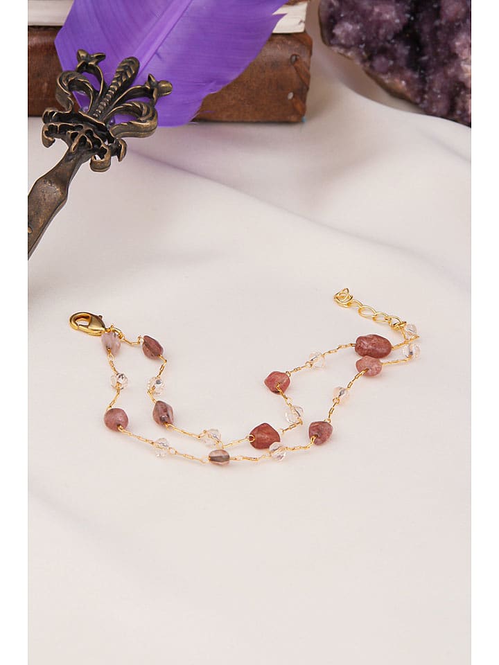 L'Atelier de Gaia Pozłacana bransoletka z kwarcami różowymi rozmiar: onesize