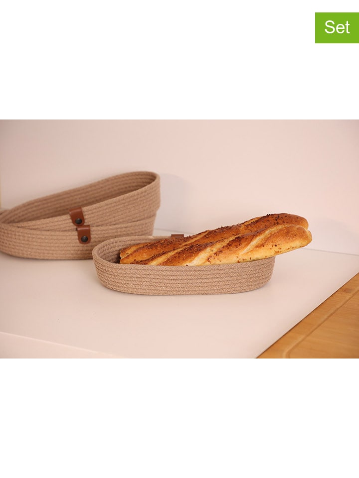 Hermia Koszyki (3 szt.) w kolorze jasnobrązowym na pieczywo - 22 x 12 x 5 cm rozmiar: onesize