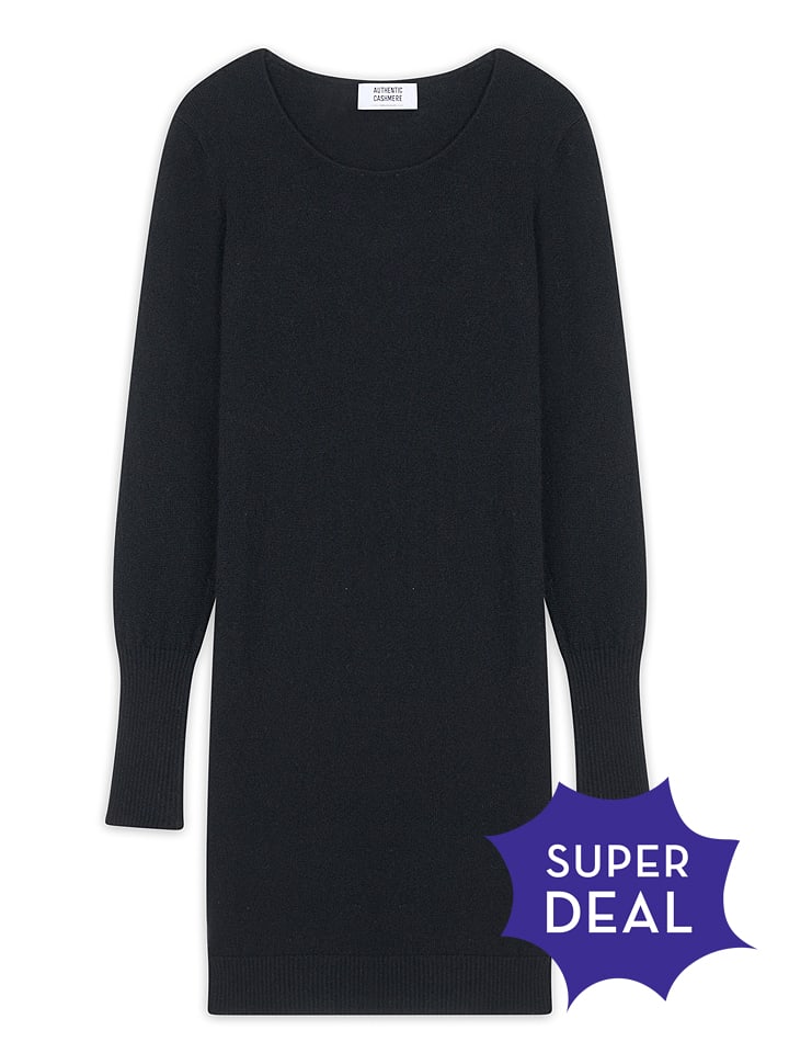 AUTHENTIC CASHMERE Kaszmirowa sukienka "Armet" w kolorze czarnym rozmiar: M
