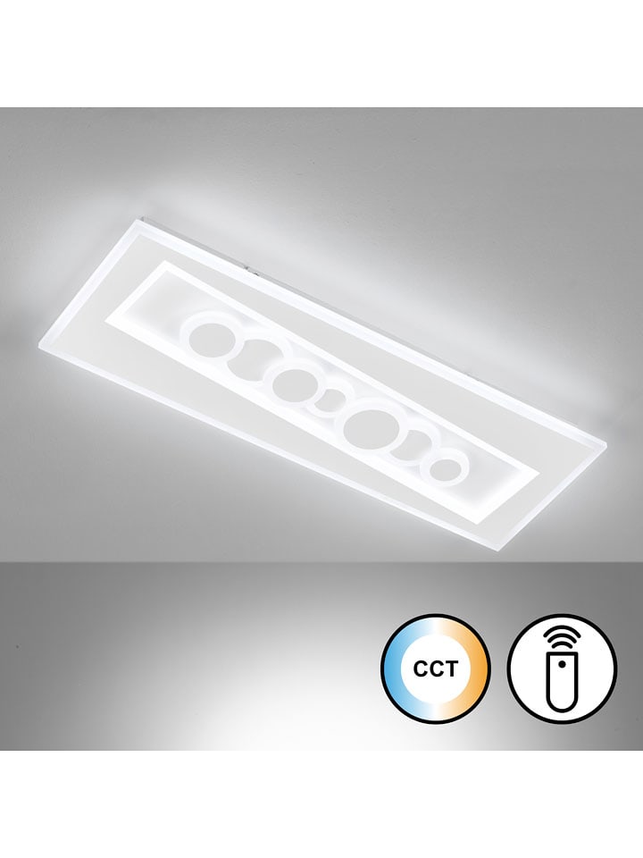 FISCHER & HONSEL Lampa sufitowa LED "Ratio" w kolorze białym - 63 x 6 x 21 cm rozmiar: onesize