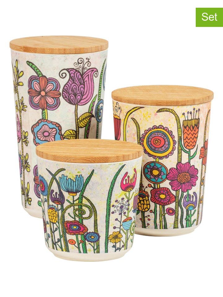 Wenko Pojemniki (3 szt.) ze wzorem rozmiar: onesize