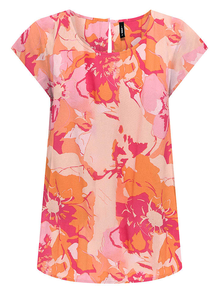 ONLY Koszulka w kolorze różowo-jasnoróżowo-pomarańczowym rozmiar: 34