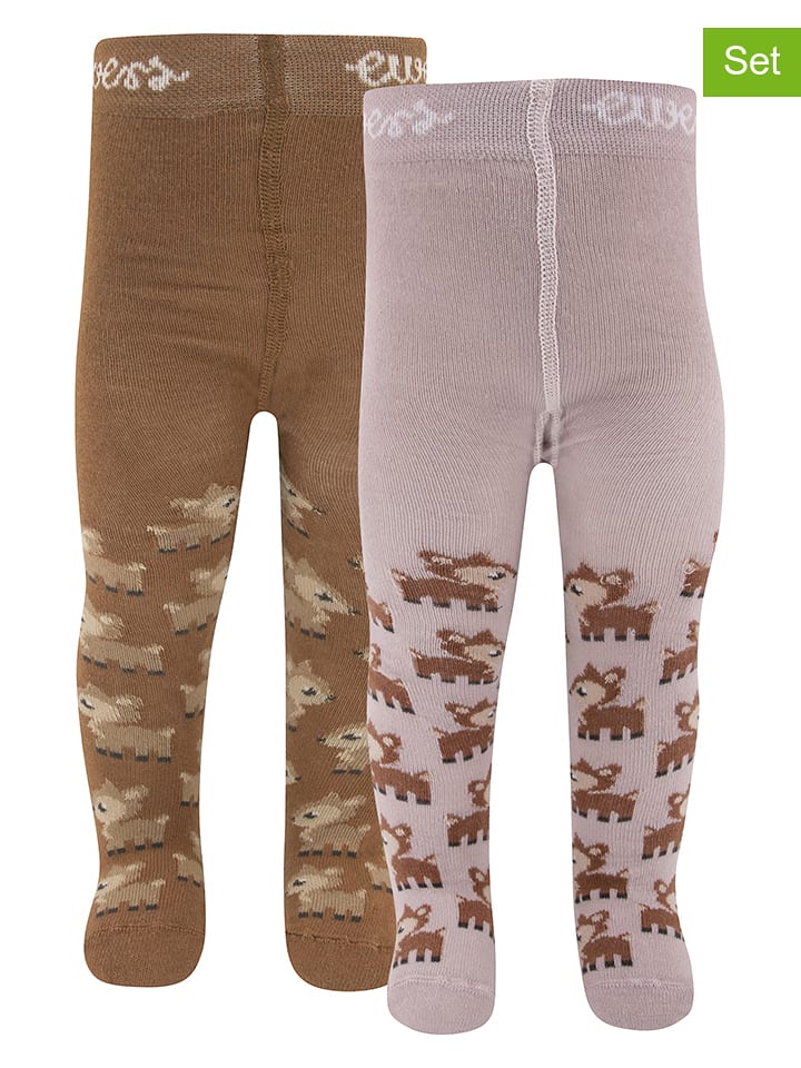 ewers Rajstopy (2 pary) w kolorze jasnoróżowo-jasnobrązowym rozmiar: 92