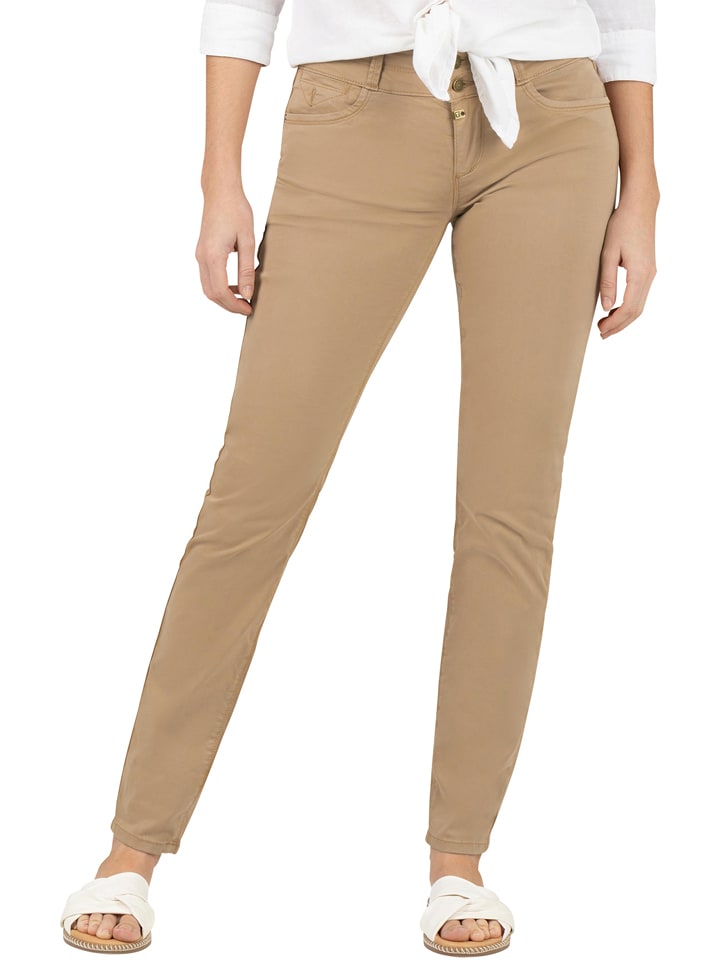 Timezone Spodnie "Enya" w kolorze beżowym rozmiar: W28