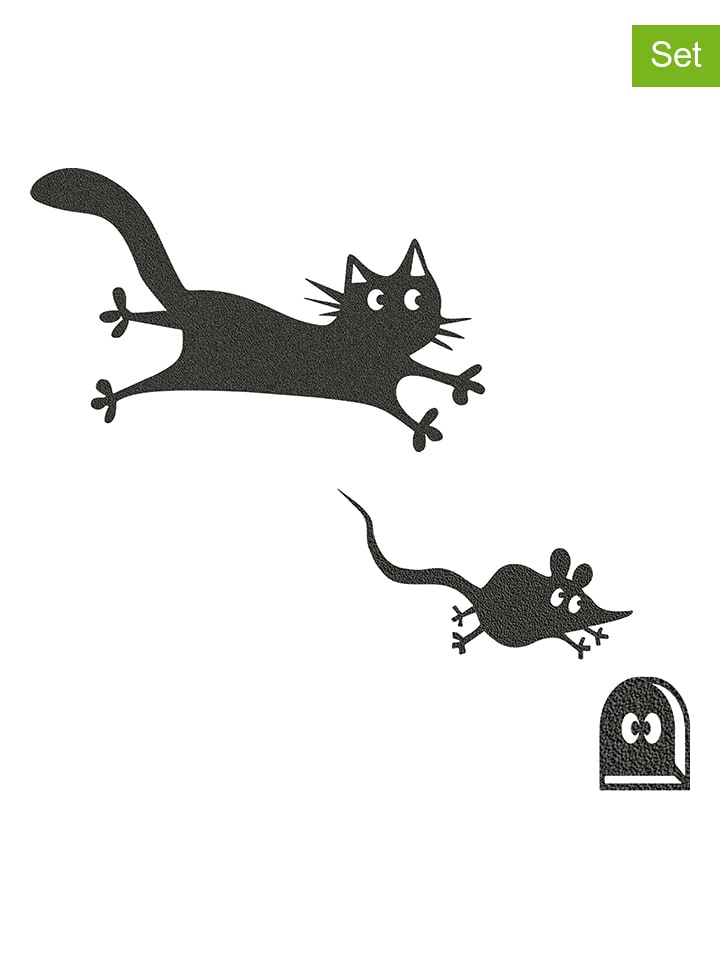 hippodino Dekoracje ścienne (3 szt.) w kolorze czarnym rozmiar: onesize