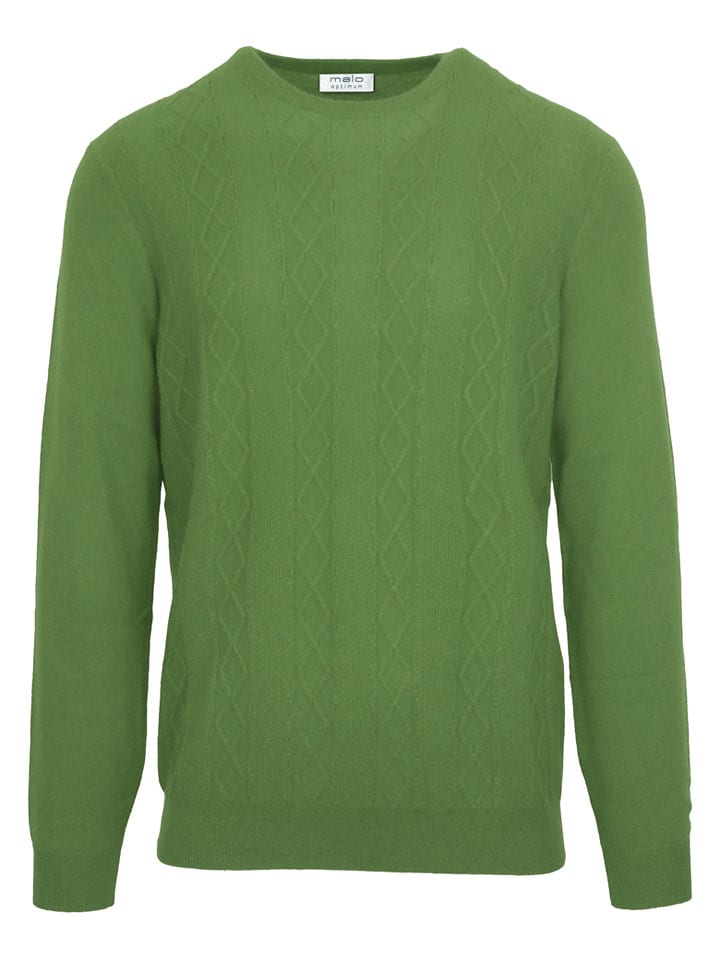 Malo Optimum Kaszmirowy sweter w kolorze zielonym rozmiar: XXL