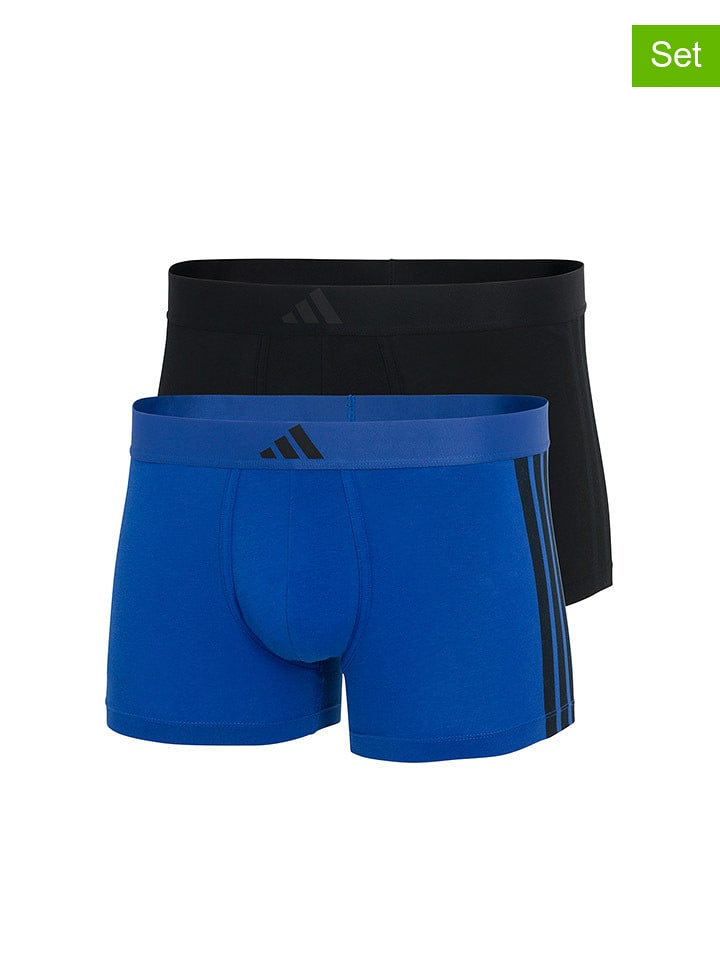 adidas Bokserki (2 pary) w kolorze niebieskim i czarnym rozmiar: L