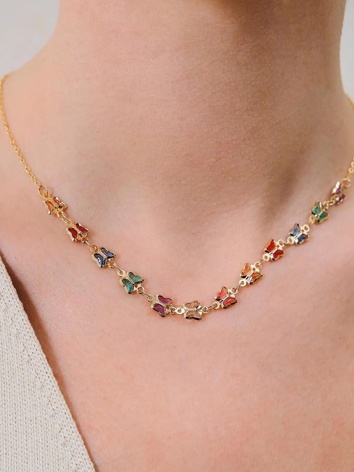 Lodie Silver Naszyjnik z elementami ozdobnymi - dł. 40 cm rozmiar: onesize