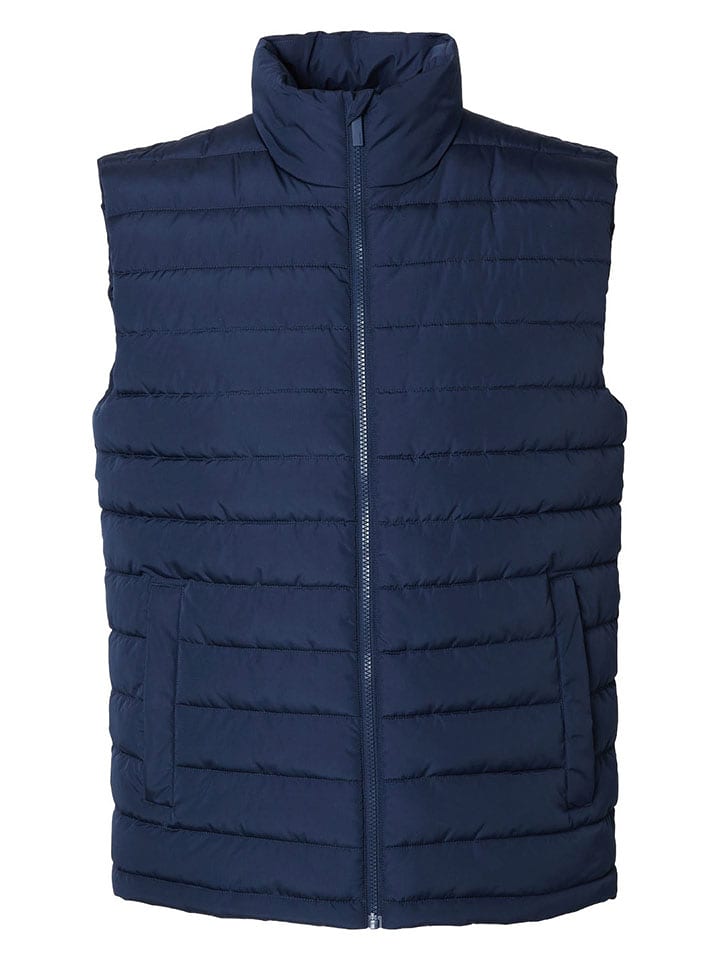 SELECTED HOMME Kamizelka pikowana w kolorze granatowym rozmiar: M
