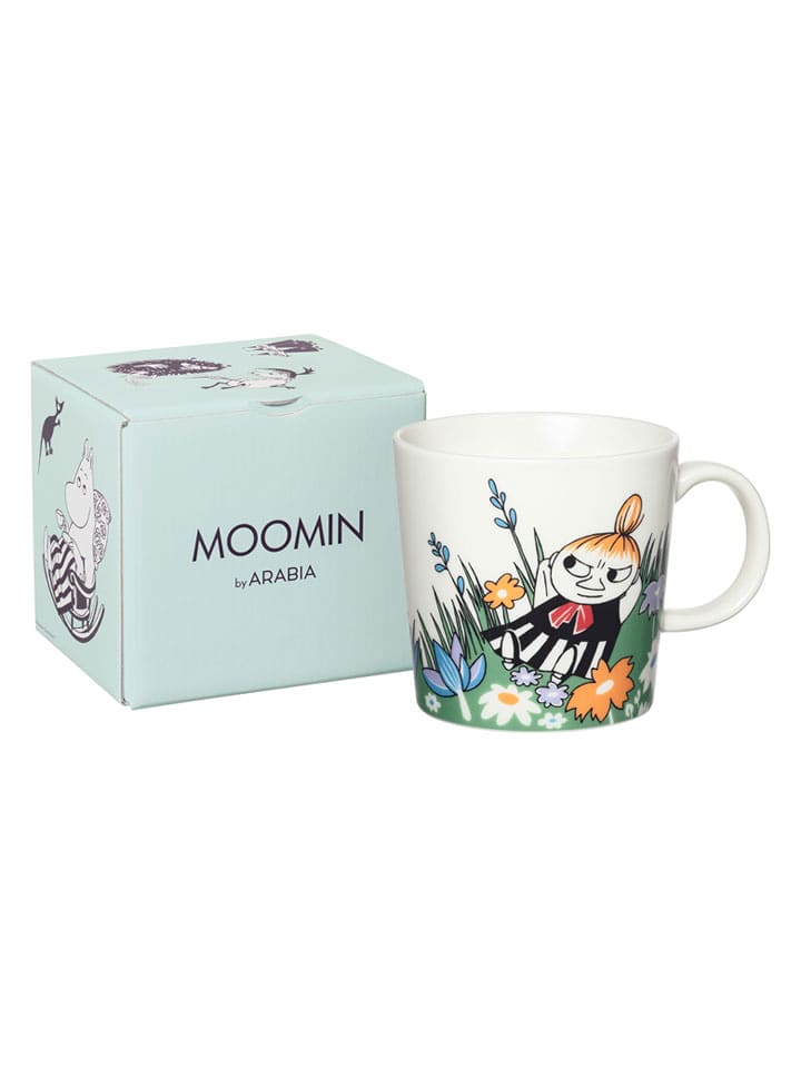 Moomin Kubek "Little My and meadow" w kolorze białym ze wzorem - 300 ml rozmiar: onesize