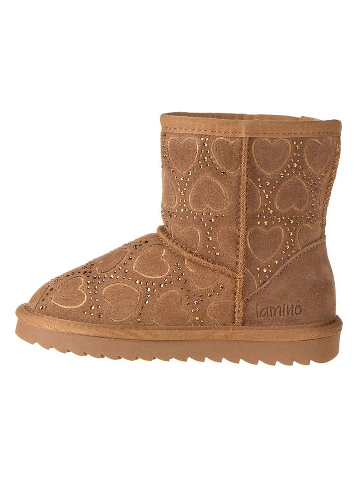 lamino Skórzane botki w kolorze jasnobrązowym rozmiar: 28