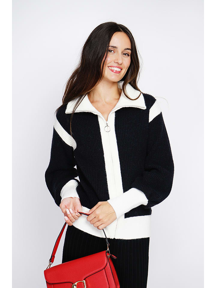 ASSUILI Kardigan w kolorze czarno-białym rozmiar: 34