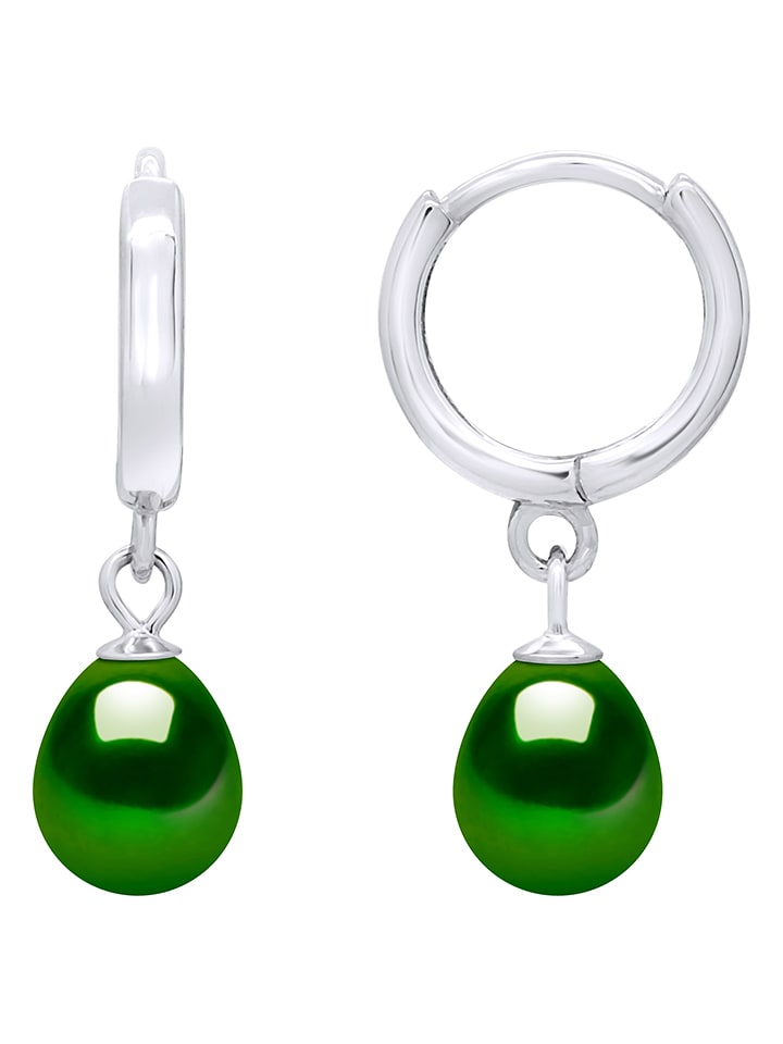 Pearl Addict Srebrne kolczyki-kreole z perłami i cyrkoniami rozmiar: onesize