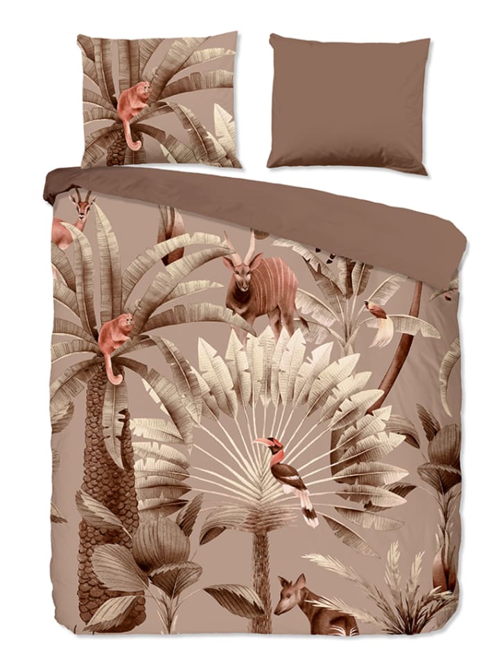 Good Morning Komplet pościeli "Fuji" w kolorze jasnobrązowym rozmiar: 140x220 cm