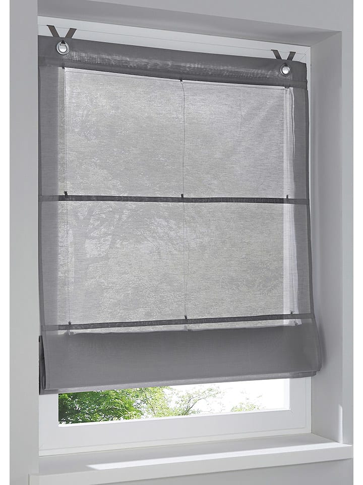 heine home Roleta rzymska w kolorze szarym rozmiar: 140x45 cm