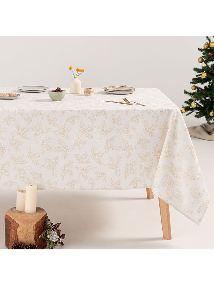 GAMUSI Obrus "Holly" w kolorze biało-złotym rozmiar: 140x240 cm