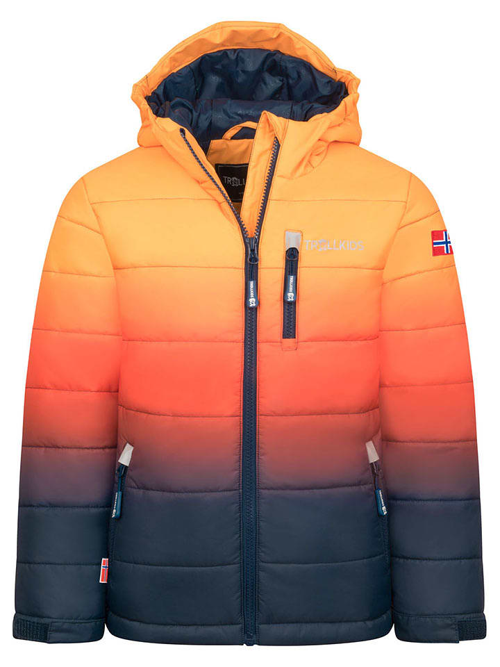 Trollkids Kurtka narciarska "Hemsedal" w kolorze czarno-pomarańczowym rozmiar: 128