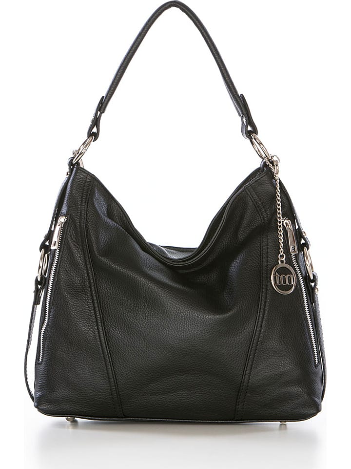 Mia Tomazzi Skórzana torebka "Castello" w kolorze czarnym - 35 x 29 x 12 cm rozmiar: onesize