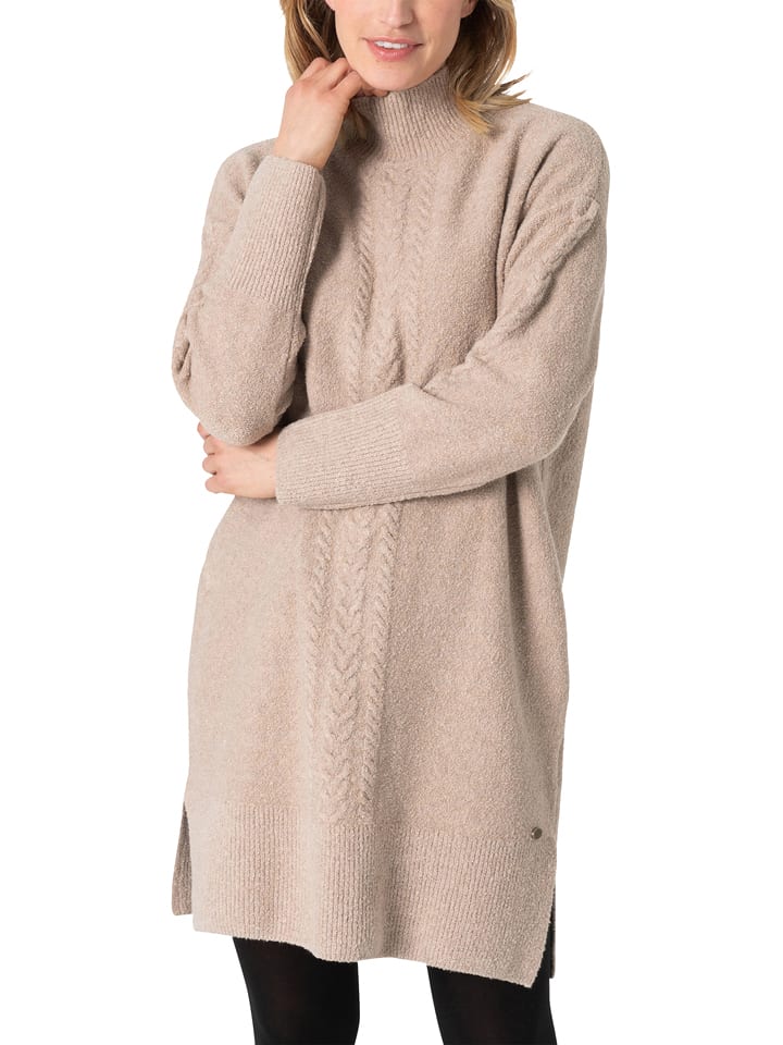 Timezone Sukienka dzianinowa w kolorze beżowym rozmiar: L