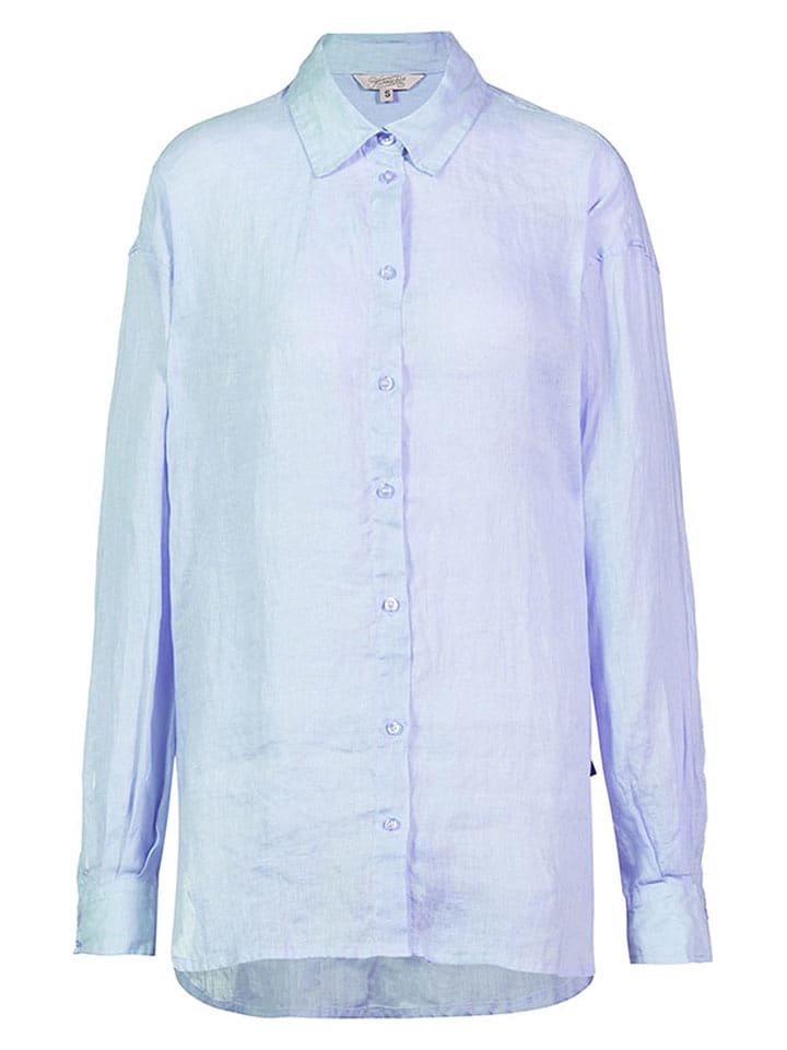 Herrlicher Lniana koszula w kolorze błękitnym rozmiar: M