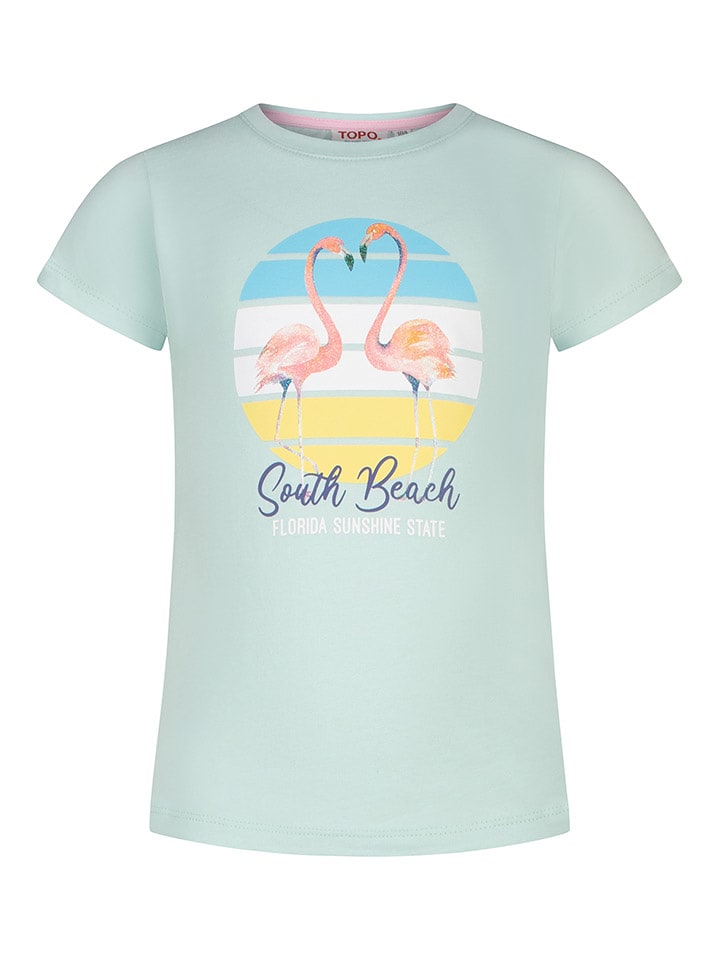 Topo Koszulka "Flamingo" w kolorze błękitnym rozmiar: 116
