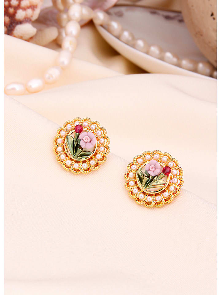 L'Atelier de Gaia Pozłacane kolczyki-wkrętki z perłami rozmiar: onesize