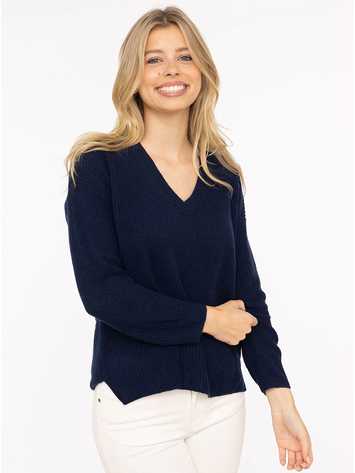 Zwillingsherz Kaszmirowy sweter w kolorze granatowym rozmiar: M