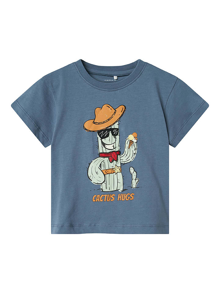 name it Koszulka "Huggi" w kolorze niebieskim ze wzorem rozmiar: 104