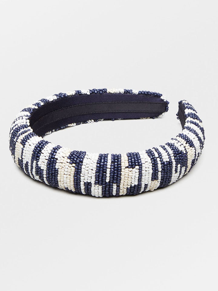 Becksöndergaard Opaska "Sasha" w kolorze biało-granatowym do włosów rozmiar: onesize