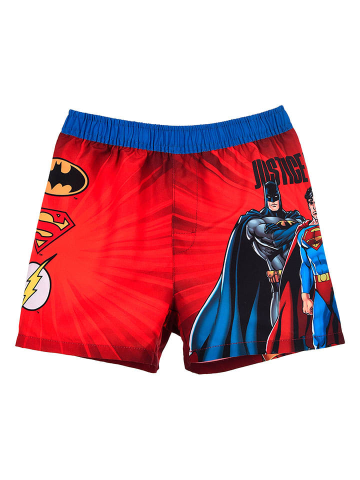 Justice League Szorty kąpielowe "Liga Sprawiedliwości" w kolorze czerwonym rozmiar: 128
