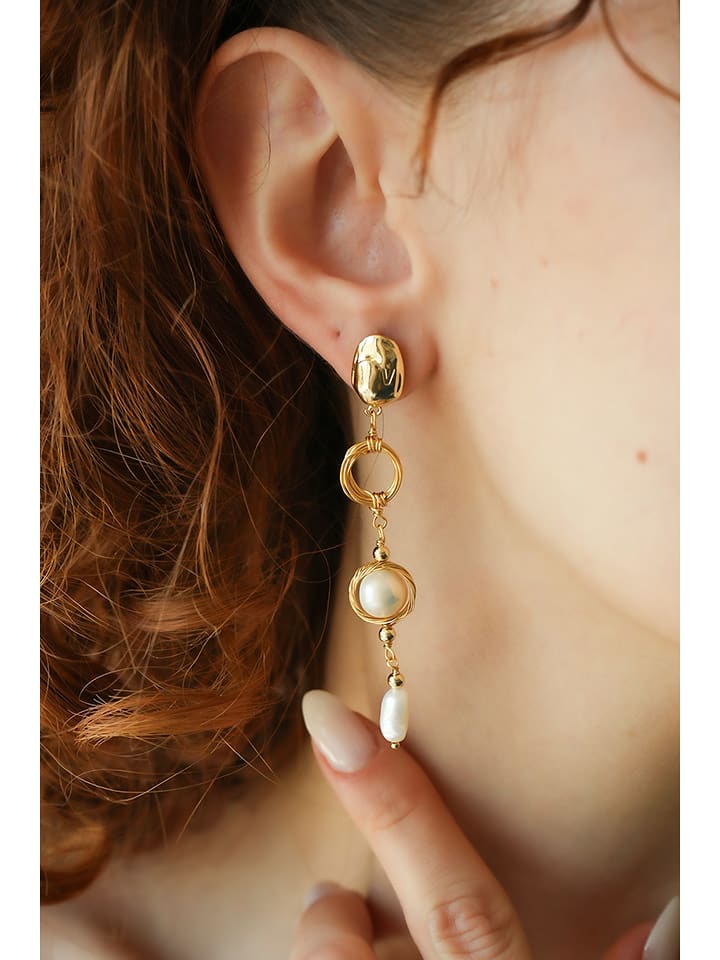 Pierres delicates Kolczyki w kolorze białym z perłami rozmiar: onesize