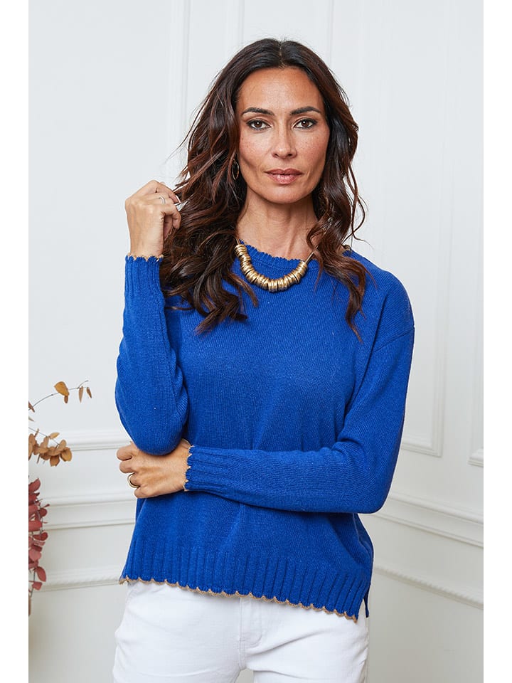 So Cachemire Sweter "Kedis" w kolorze niebieskim rozmiar: XL