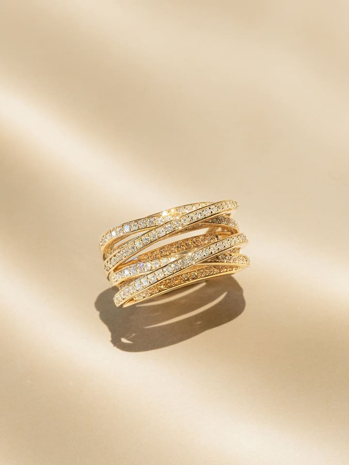 DIAMANTA Złoty pierścionek "New Entrelacs Candides" z diamentami rozmiar: 52