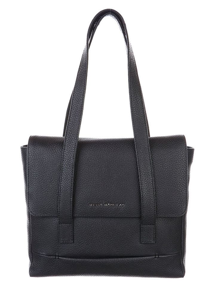 Betty Barclay Skórzana torebka w kolorze czarnym - 28 x 24 x 5,5 cm rozmiar: onesize