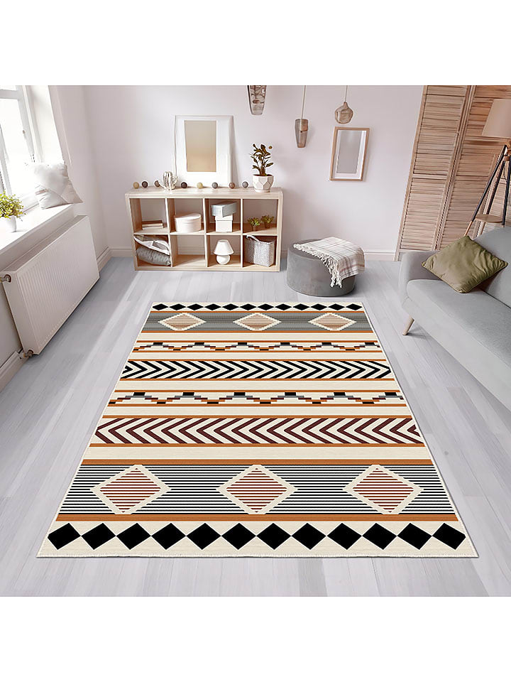 CARPET DIEM Dywan w kolorze kremowo-jasnobrązowo-czarnym rozmiar: 80x120 cm