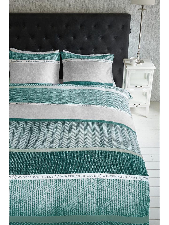 Rivièra Maison Komplet pościeli flanelowej "Happy Winter" w kolorze zielonym rozmiar: 135x200 cm