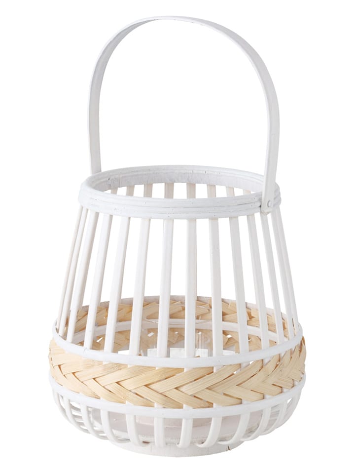 Boltze Świecznik "Elanie" w kolorze biało-brązowym - wys. 25 x Ø 25 cm rozmiar: onesize