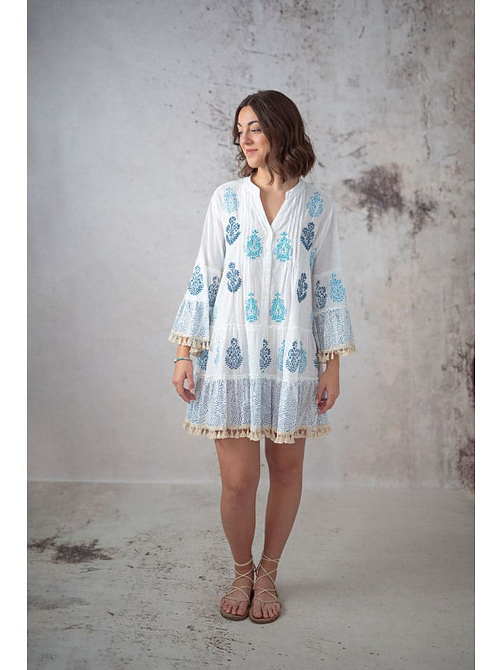 Lula Natura Sukienka w kolorze biało-niebieskim rozmiar: onesize