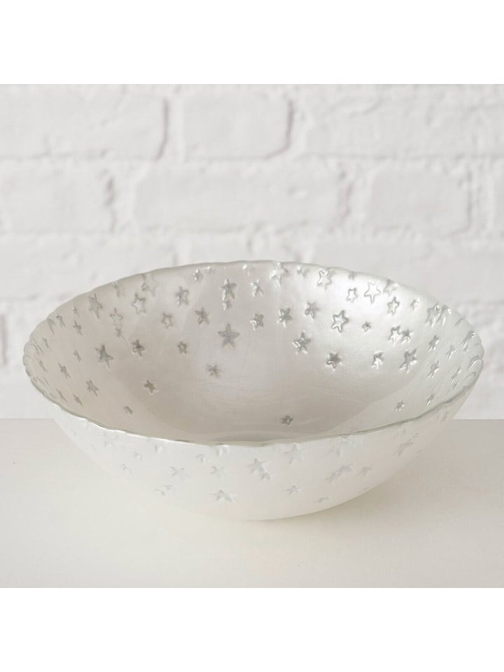 Boltze Miska "Staris" w kolorze srebrno-białym do serwowania - Ø 16 cm rozmiar: onesize