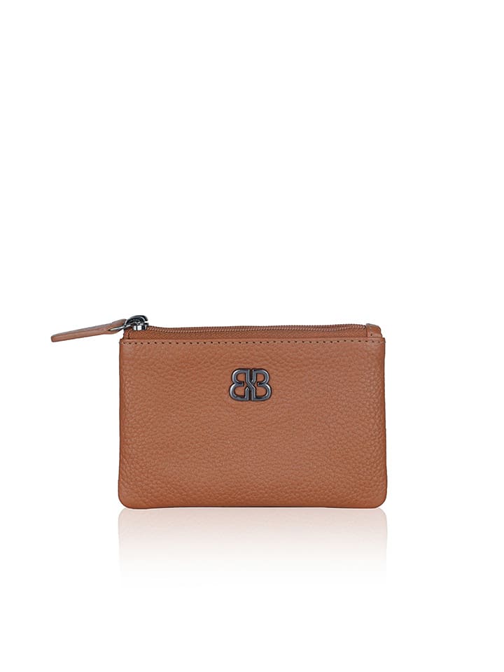 Bellicci Skórzany portfel "Camber" w kolorze jasnobrązowym - 11 x 7 x 2 cm rozmiar: onesize