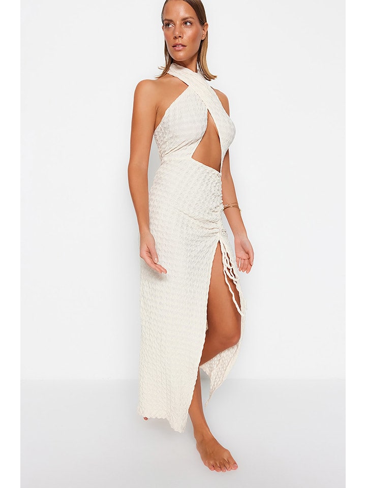 trendyol Sukienka w kolorze kremowym rozmiar: L