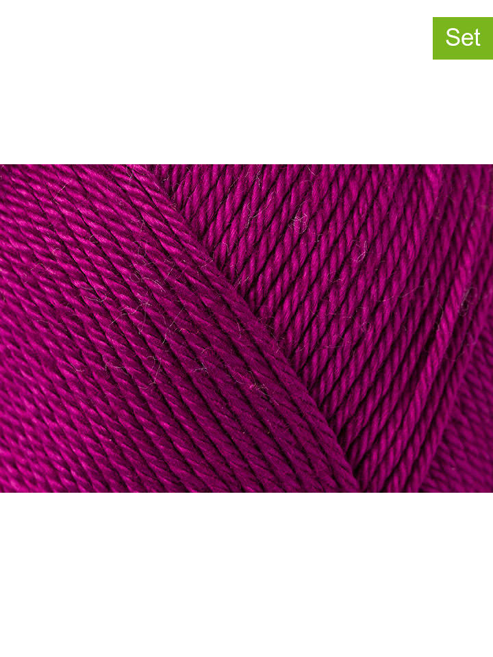 Schachenmayr since 1822 Przędza bawełniana (10 szt.) "Catania" w kolorze fioletowym - 10 x 50 g rozmiar: onesize