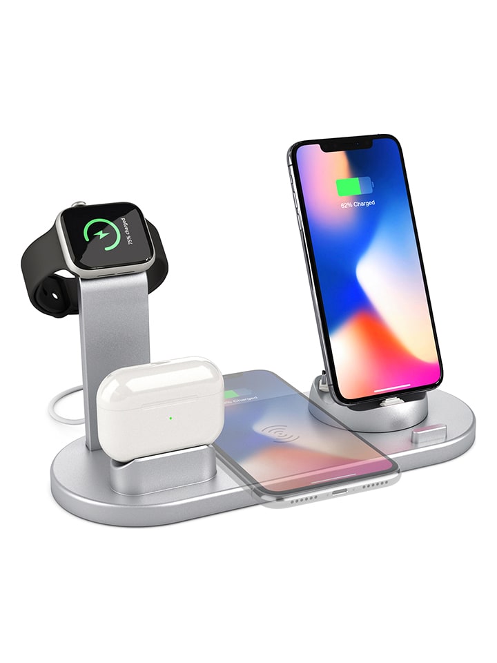 SmartCase Stacja dokująca w kolorze srebrnym do iPhone, Apple Watch i AirPods rozmiar: onesize
