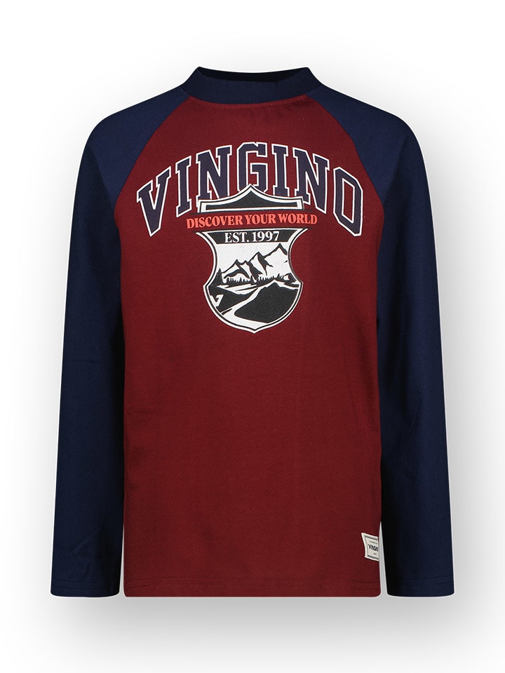 Vingino Koszulka "Haruto" w kolorze czerwono-granatowym rozmiar: 128