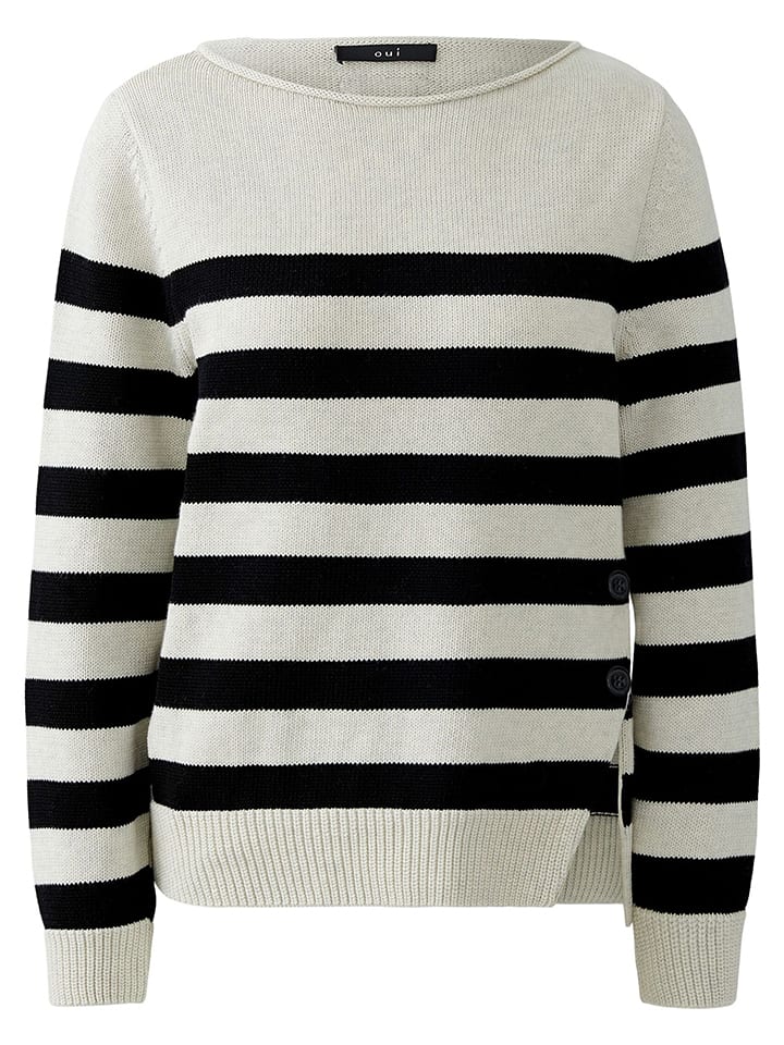 Oui Sweter w kolorze biało-czarnym rozmiar: 36
