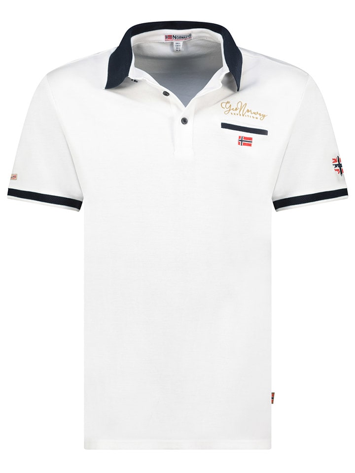 Geographical Norway Koszulka polo "Kara" w kolorze białym rozmiar: S