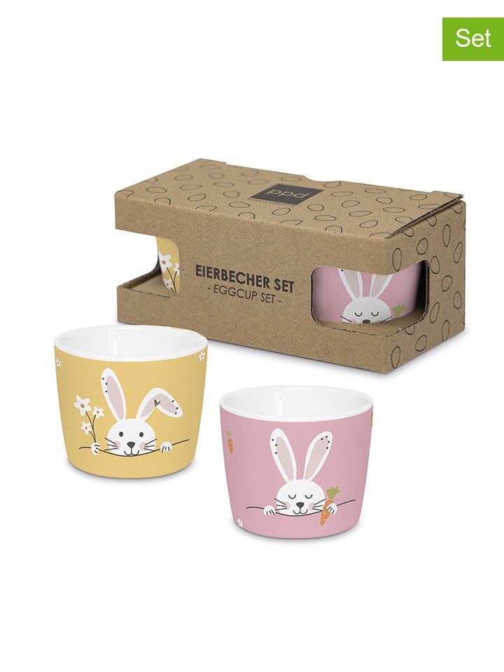 ppd Kieliszki (2 szt.) w kolorze jasnoróżowo-żółtym na jajka - Ø 5,2 cm rozmiar: onesize