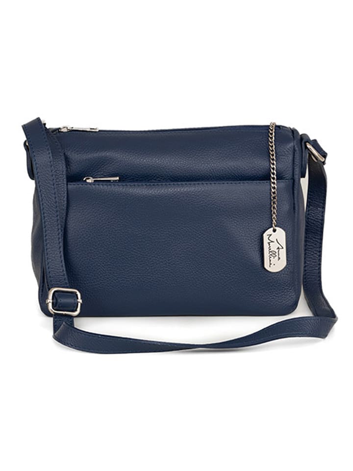 Anna Morellini Skórzana torebka "Orlanda" w kolorze granatowym - 29 x 23 x 12 cm rozmiar: onesize