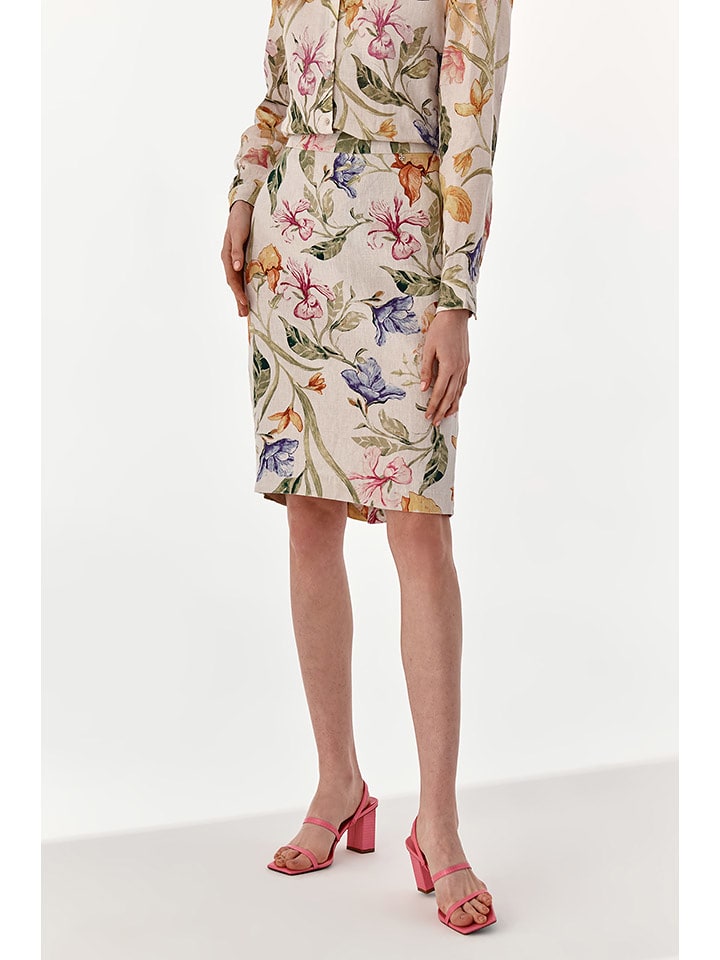 TATUUM Lniana spódnica ze wzorem rozmiar: 34