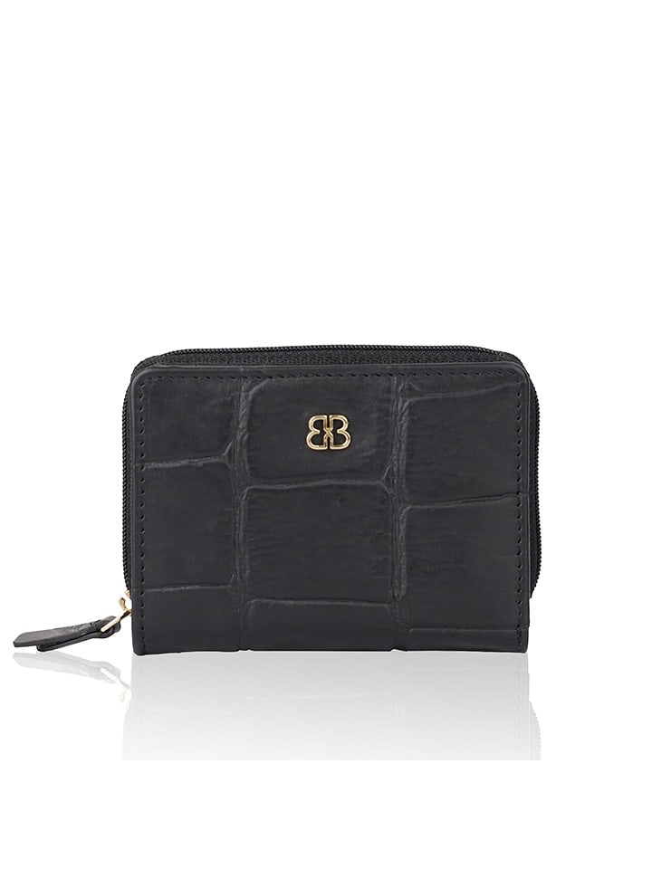 Bellicci Skórzany portfel "Veneta" w kolorze czarnym - 11 x 8 x 2 cm rozmiar: onesize